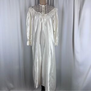 Vtg Heiress Long Nightgown Sz Small Maxi Victorian Cottagecore Cozy Warm READ